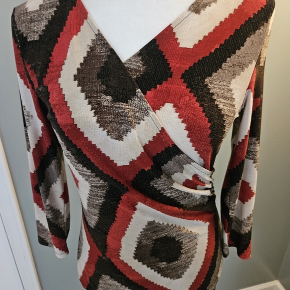 Lauren Ralph Lauren Geometric Pattern Women's Size Small Long Sleeve Top - Picture 9 of 12